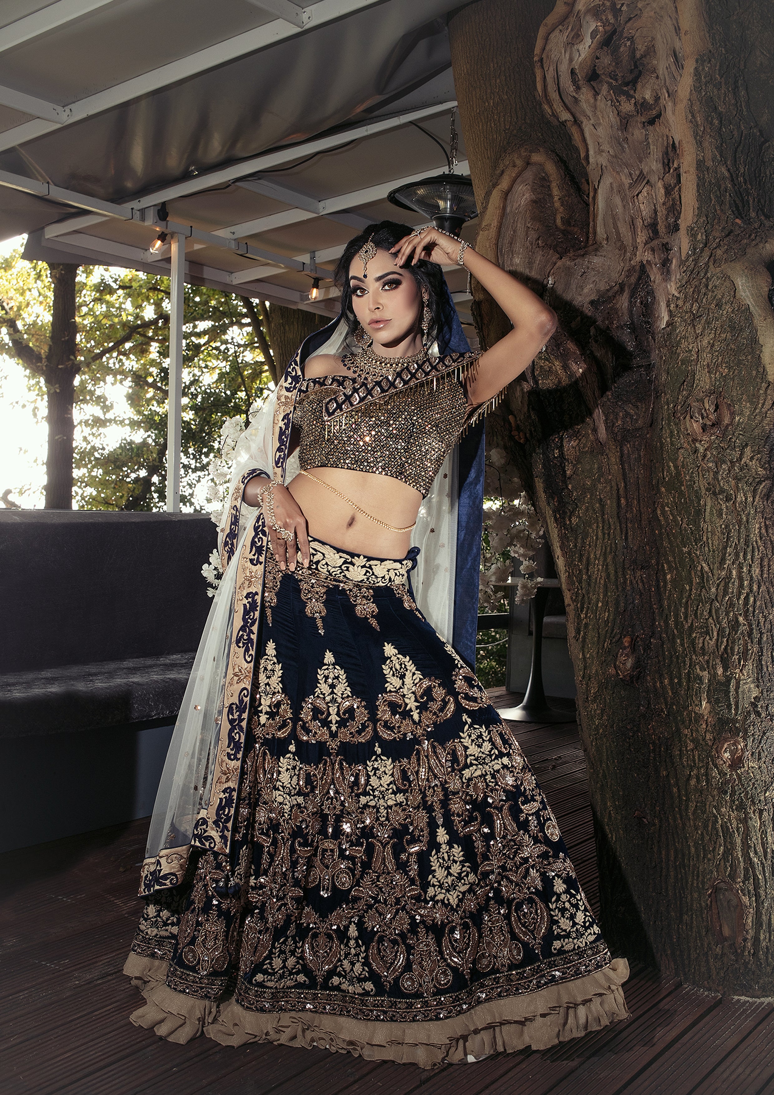 Buy Black And Golden Lehenga Choli Set Online In India | Label Shaurya  Sanadhya