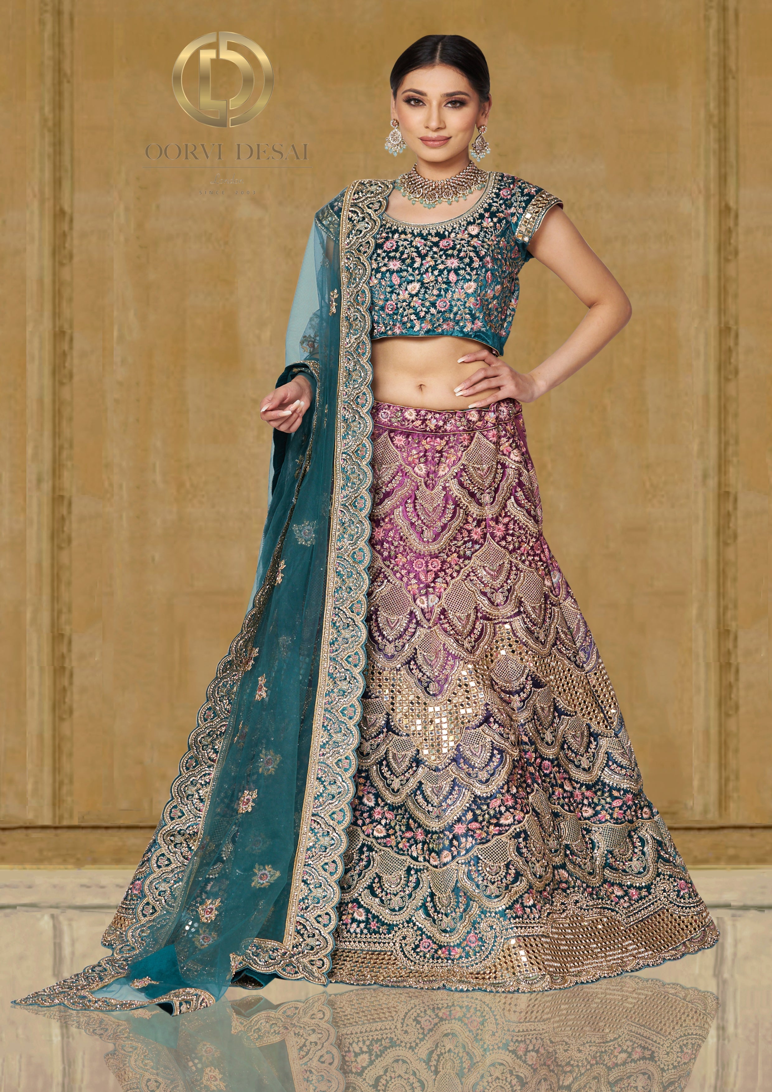 Buy Gorgeous Teal Blue Embroidered Silk Bridal Wear Lehenga Choli - Zeel  Clothing