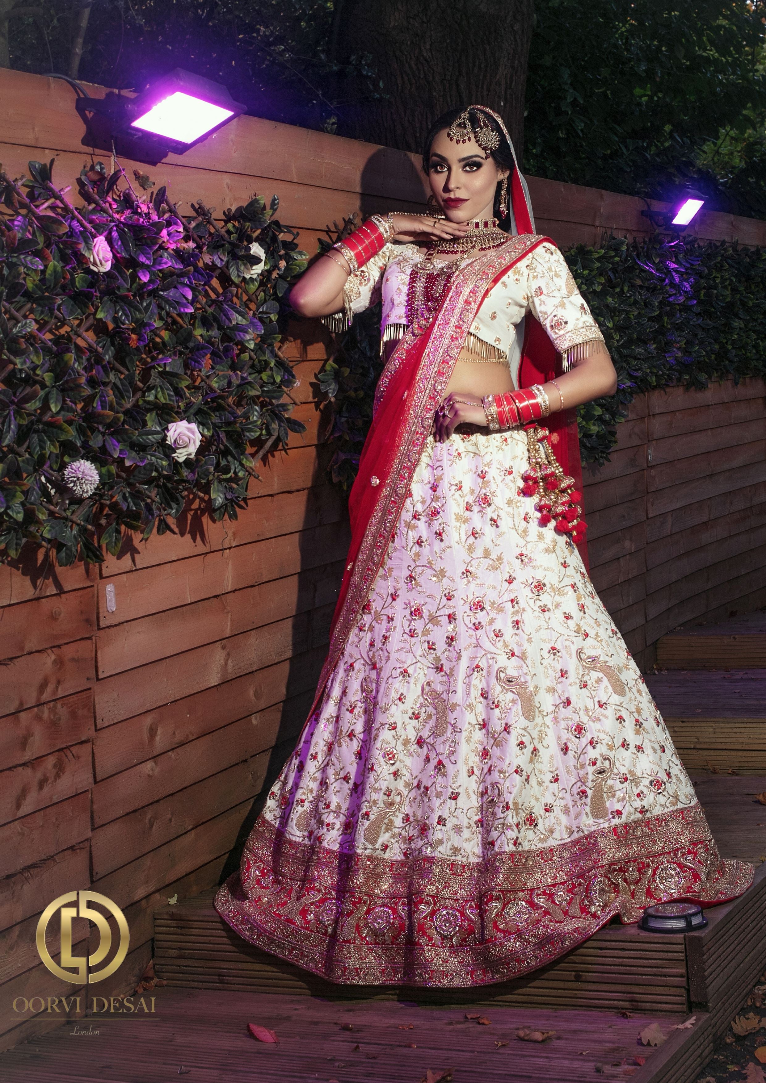 Buy Ivory Raw Silk Embroidery Zari Gardenia Floral Bridal Lehenga Set For  Women by Kalighata Online at Aza Fashions.
